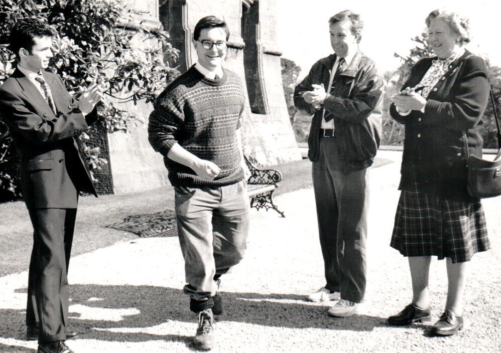 Conservative Euro candidate John Godfrey visited Arran during his election campaign. He is photographed alongside Lady Jean Fforde and local chairman John Dalby.