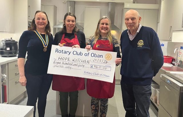 Hope Kitchen receives a boost from Rotary Club of Oban