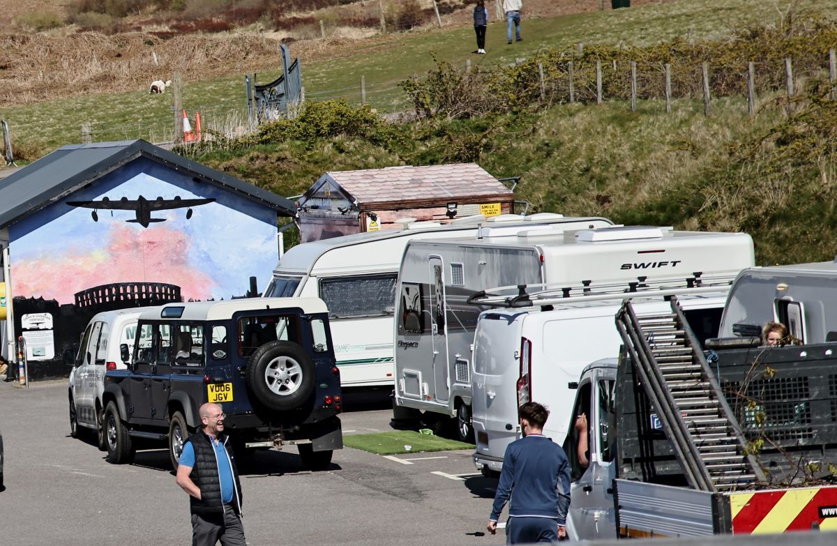 The scene at Ganavan car park at the weekend. Photograph: Kevin McGlynn