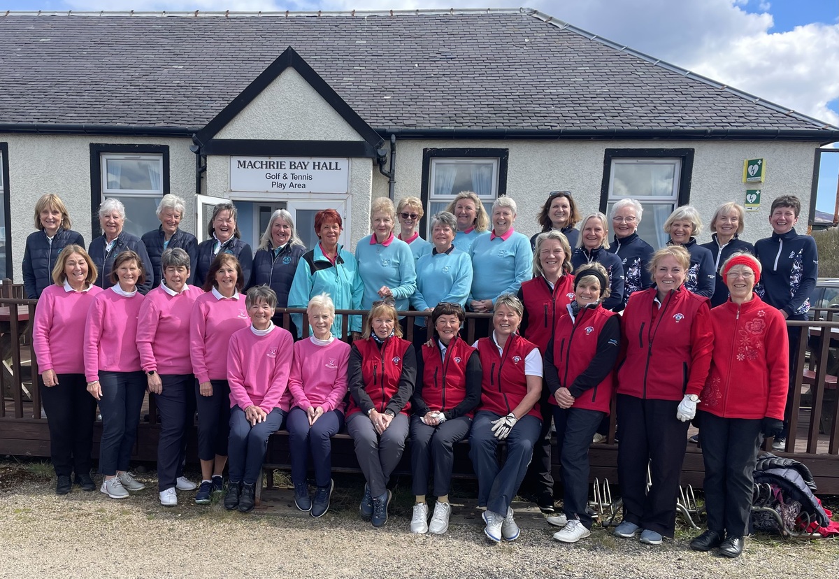 The teams who competed for the Kiscadale Salver: back row, left to right: Brodick, Machrie Bay, Shiskine. Front row: Lamlash and Whiting Bay. Photograph: ALGU.