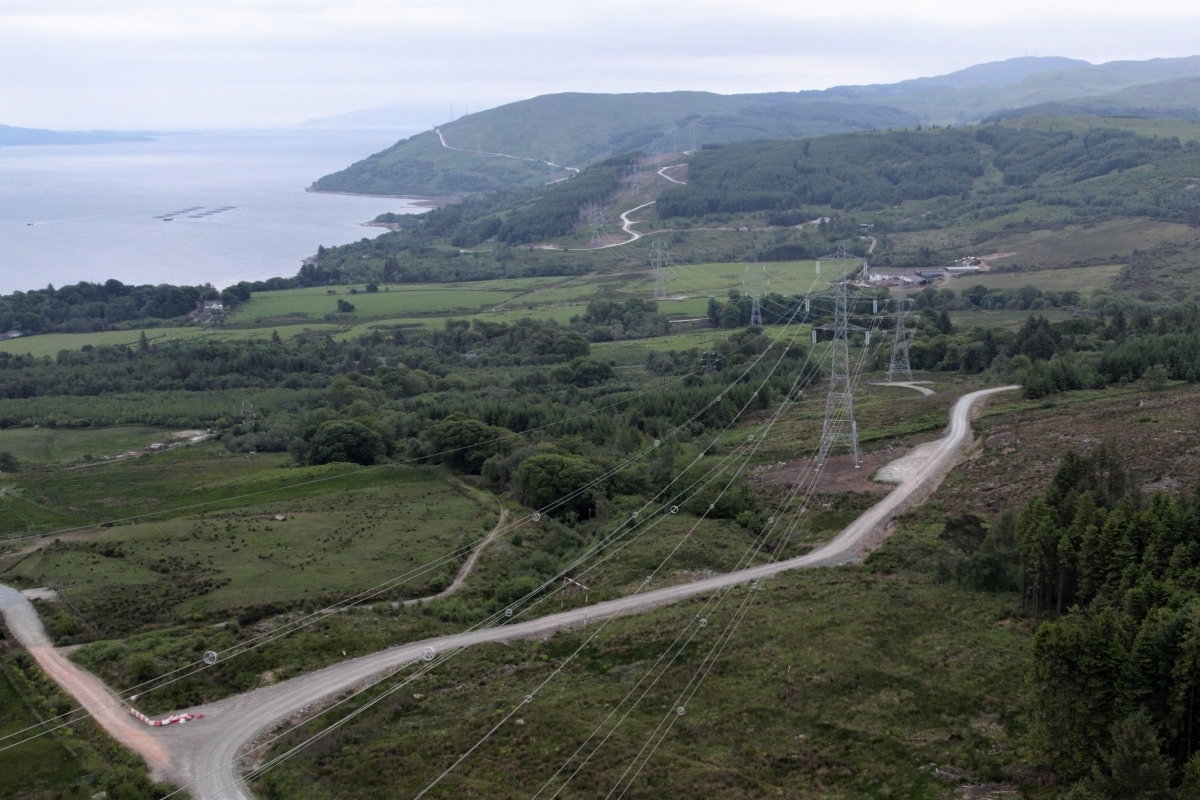 Port Ann to Crossaig overhead lines replacement is now complete. Photograph: SSEN