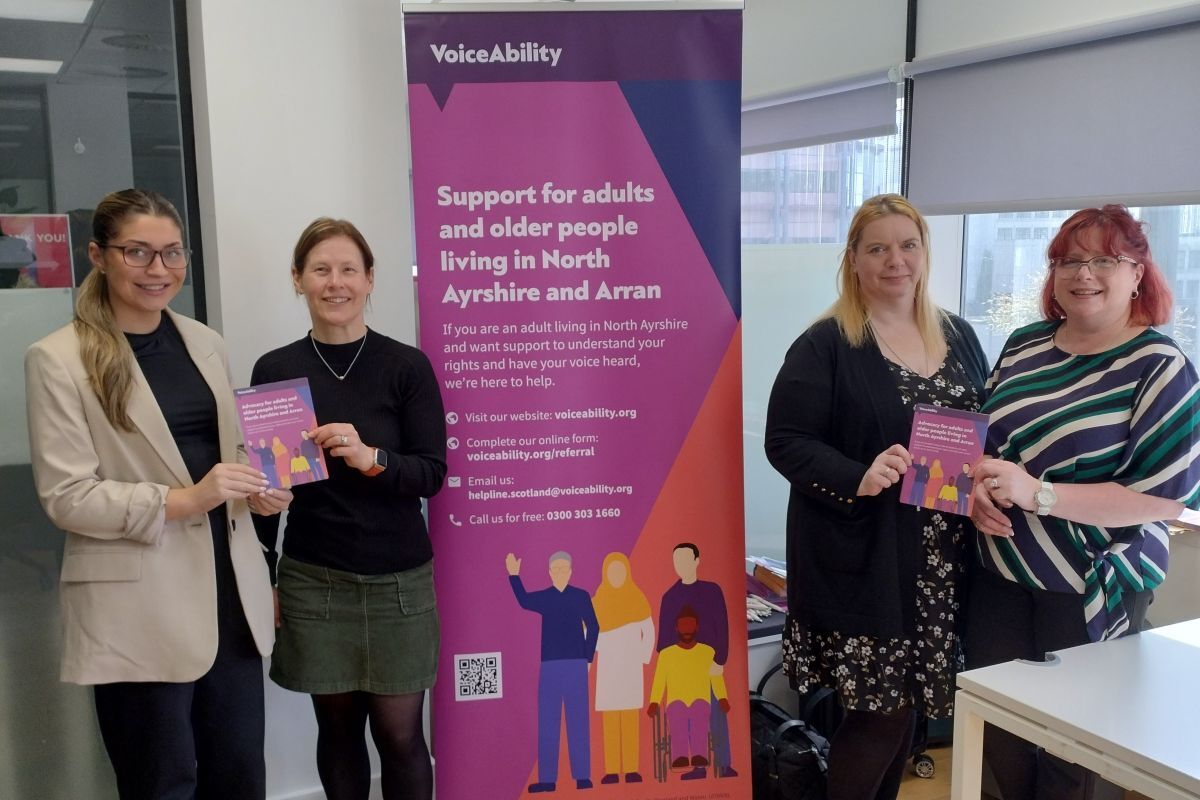 Emily Cumming, Isobelle Wood, Amy Kingston and Susan Wilson are among the VoiceAbility advocates who will be providing an independent advocacy service in North Ayrshire and Arran. Photograph: VoiceAbility.