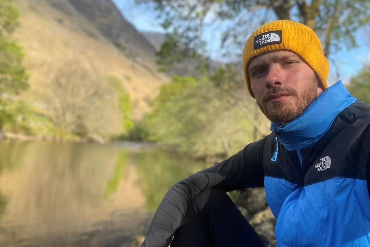 Influencer Paul Arnott takes a breather before going back up the mountain. 