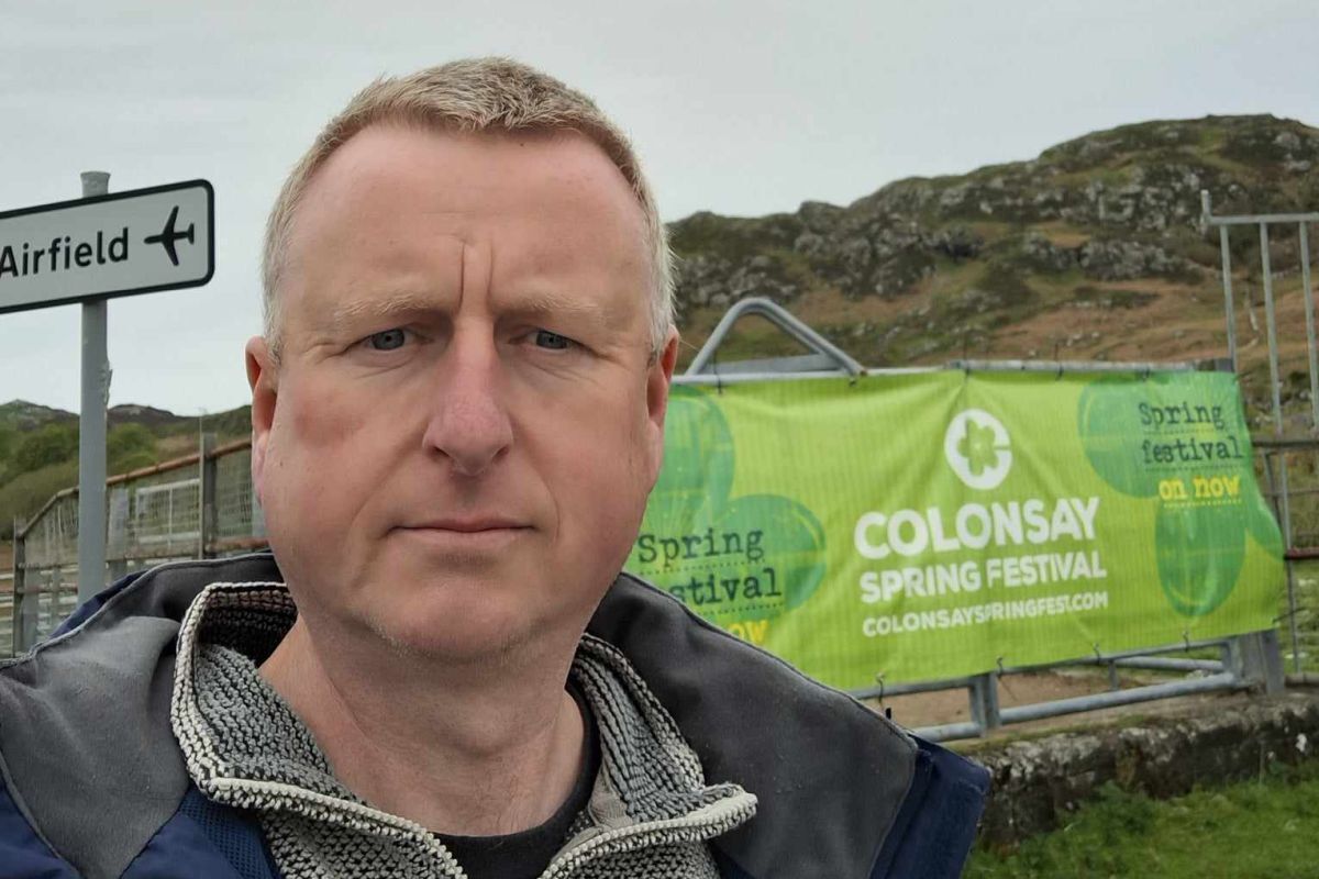 Councillor Dougie McFadzean paid a visit to Colonsay recently.