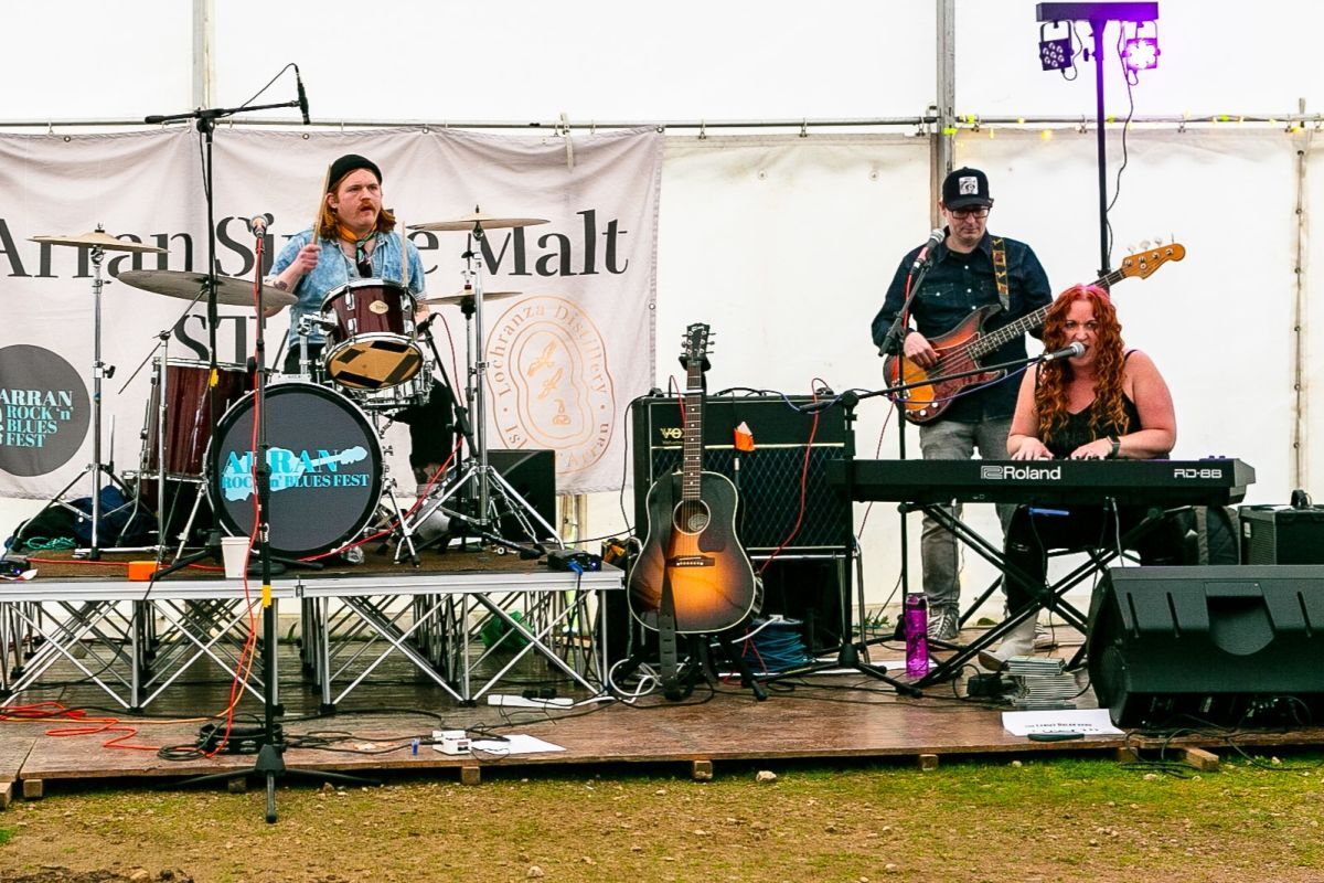 The Lindsay Dolan band who performed in the marquee. Photograph: Graham Milne. 