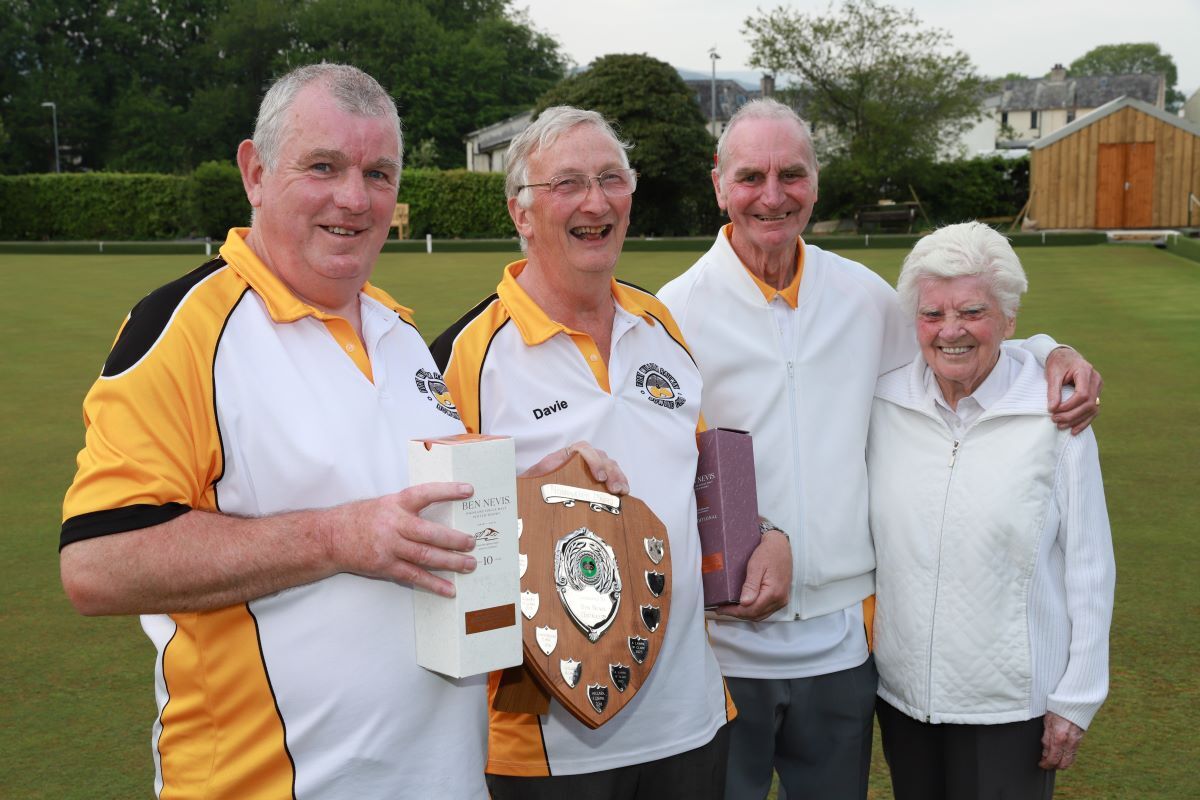 Cheers: Maurice and Davie scoop the Distillery Trophy