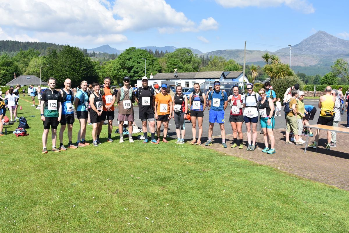 All of the local runners who took part in the Goatfell hill race. 