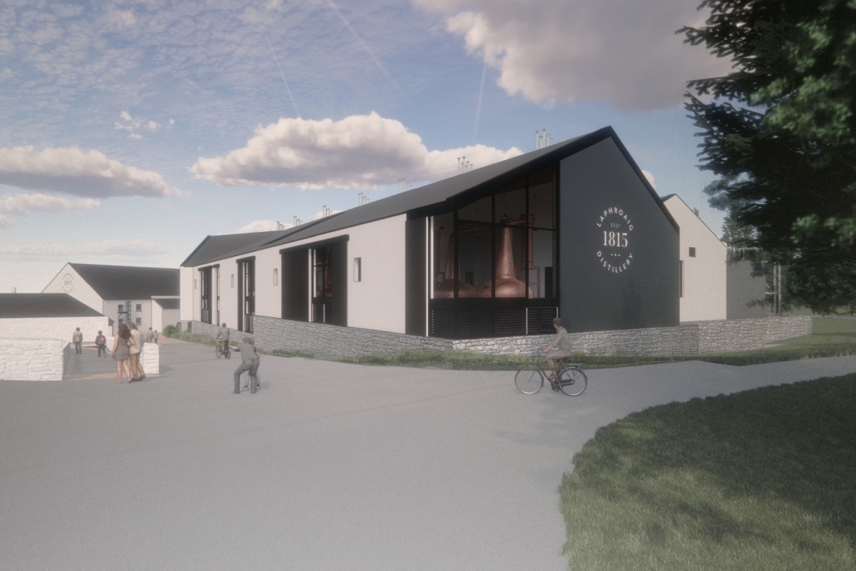 Laphroaig Distillery proposed redevelopment, site entrance. Photograph: Suntory Global Spirits