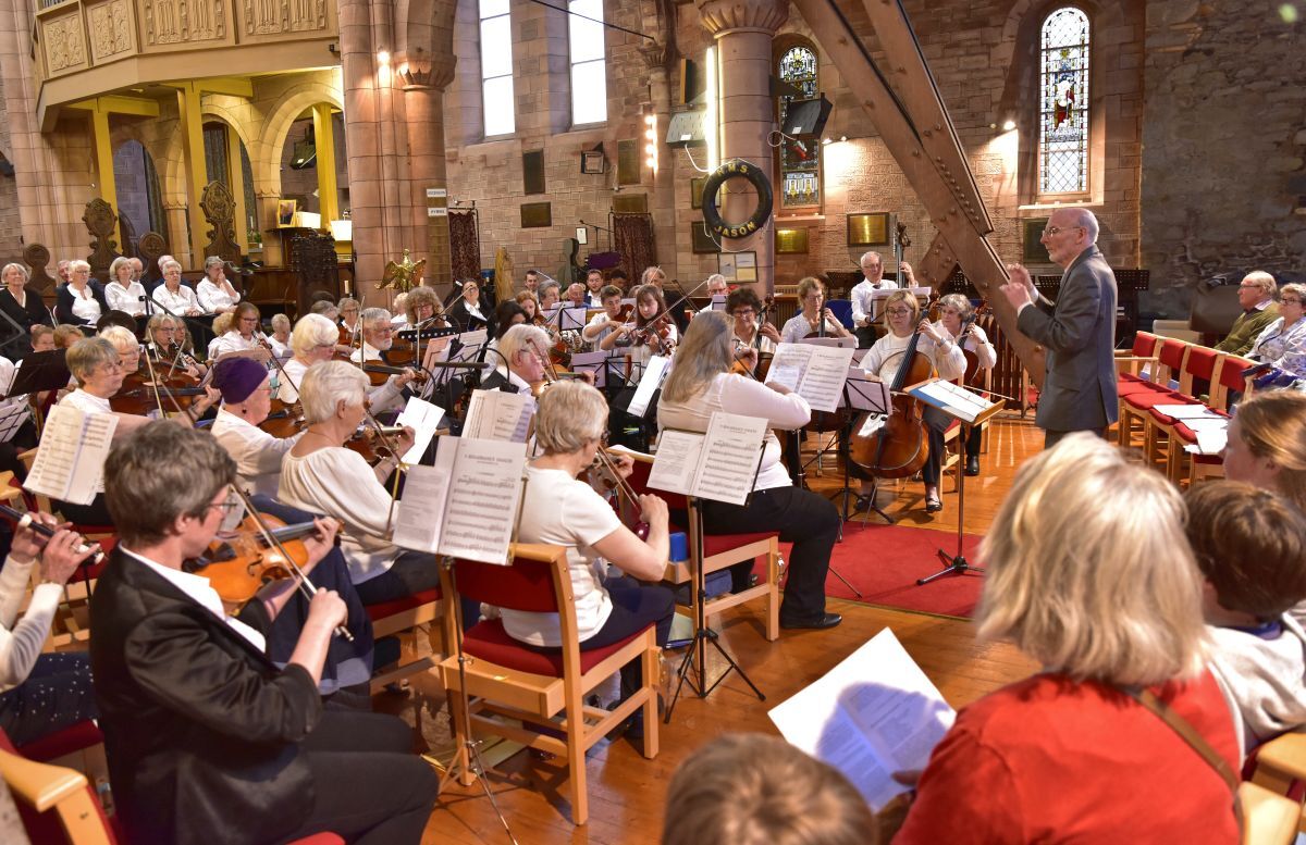 Oban Bach Choir and Orchestra performing in St John's Cathedral, Oban. Photograph: @hugodigitalphoto