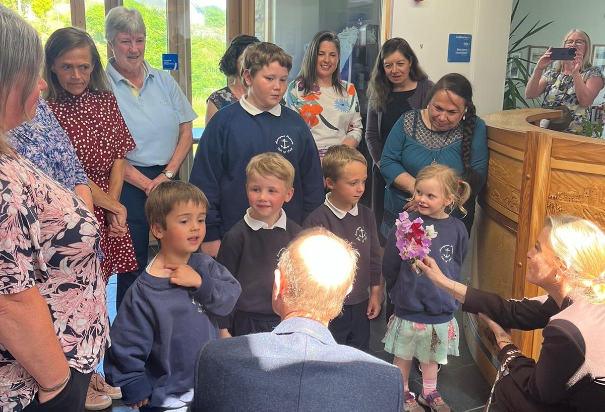 Prince Edward chats to children at An Cridhe community centre. Prince Edward chats to children at An Cridhe community centre.
