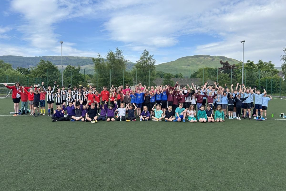 Pupils from Arran's seven primary schools took part in the event. Photograph: Ross Dobson. 