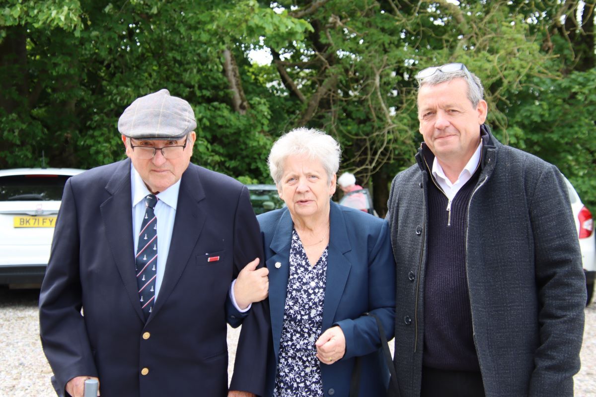 Former lighthouse keeper Hector Lamont and his wife Esther were accompanied to the service by their son John. Photograph: Kenny Craig.