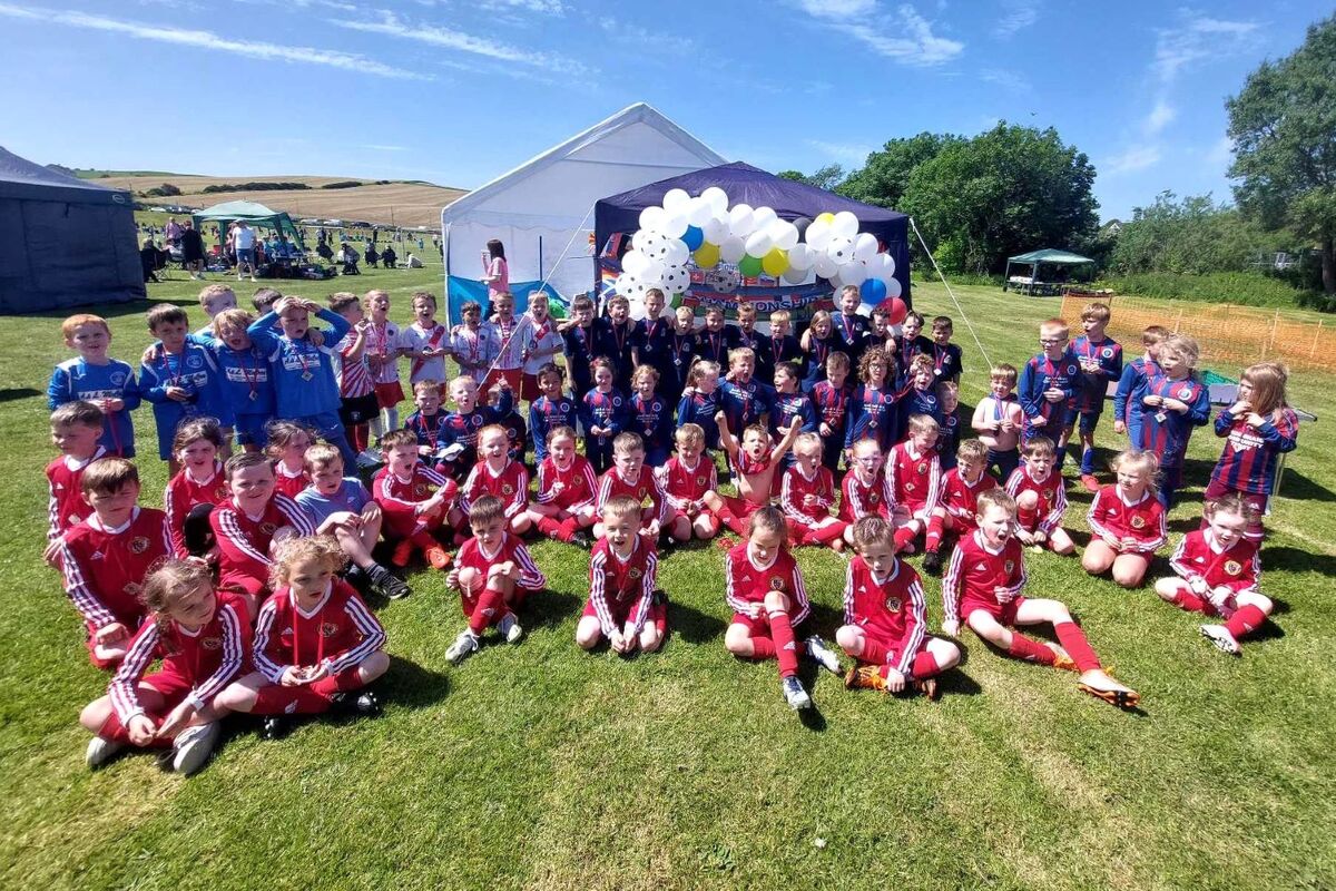 The sun shone as boys and girls took part in the annual football festival.