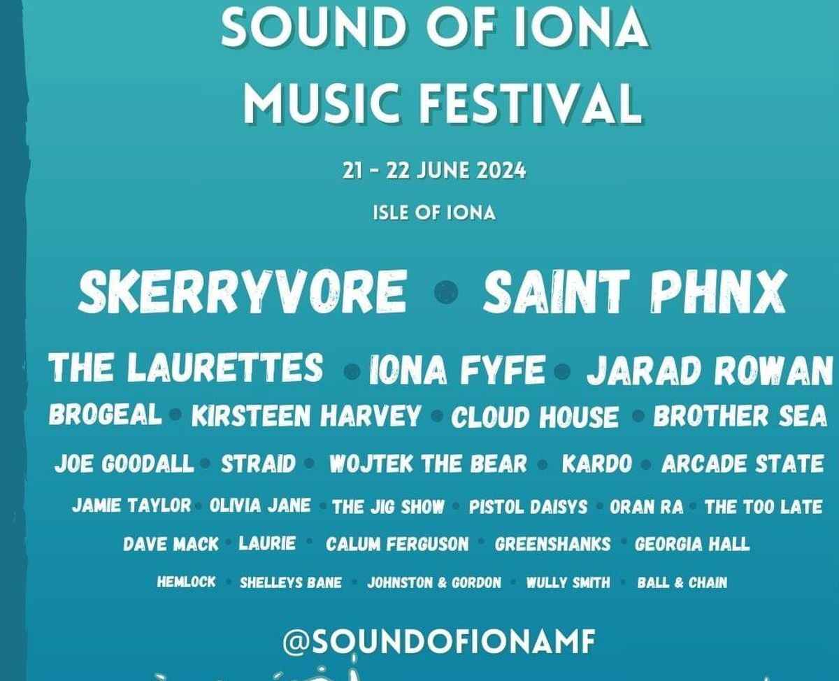 Sound of Iona line-up.