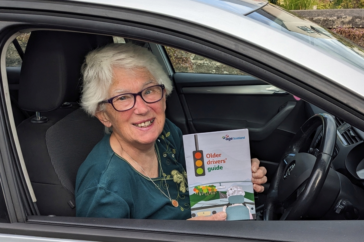 Frances Fleming with the Older Drivers' Guide book.