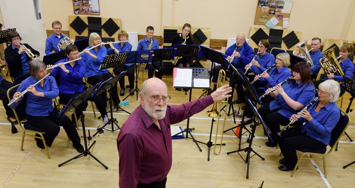 John Whyte conducts the Wind Band at their charity concert in Kilmallie Community Centre in 2016. Photograph: Iain Ferguson, alba.photos.