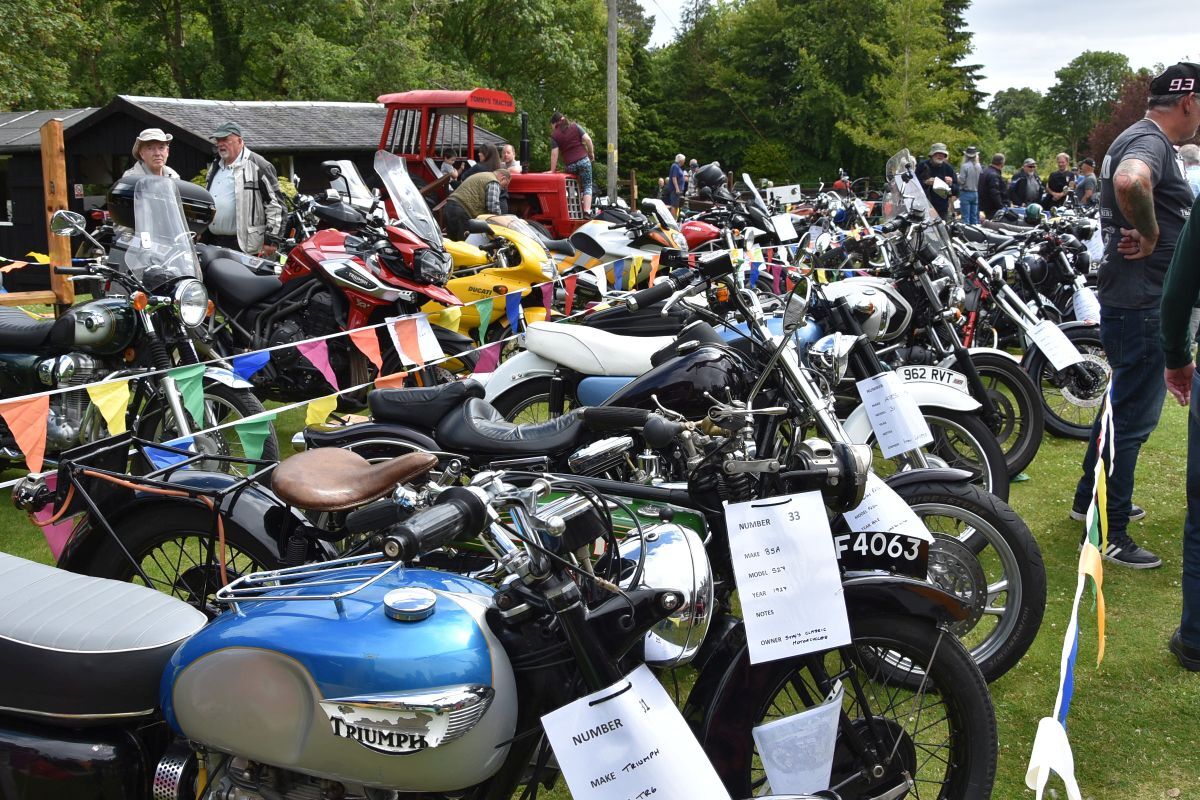 Visitors had a huge assortment of motorcycles to inspect.