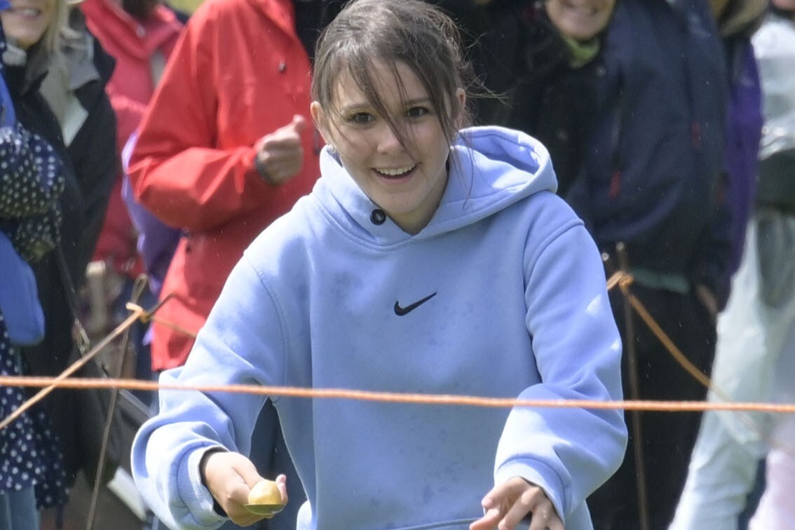 The potato and spoon race provided much hilarity at the 2023 Glengarry Highland Games. Photograph: Iain Ferguson.