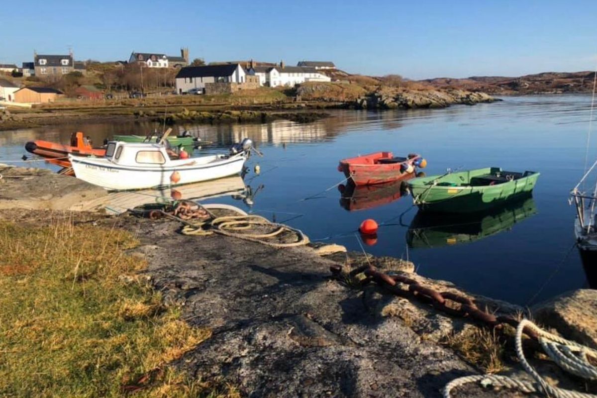 Arinagour, where new affordable housing on Coll could be built after the island hotel offers plot sites at a vasatly reduced rate to a new community group.