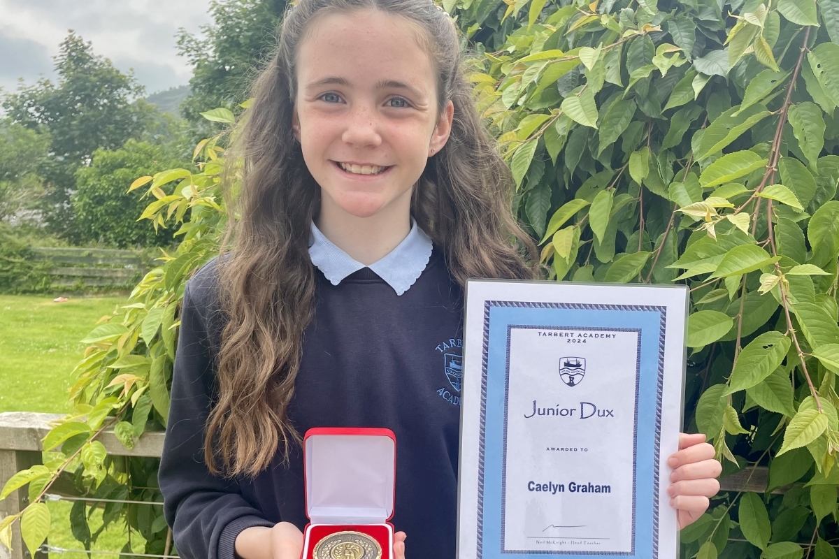 Tarbert Academy's Primary Dux Caelyn Graham. Photograph: Tarbert Academy