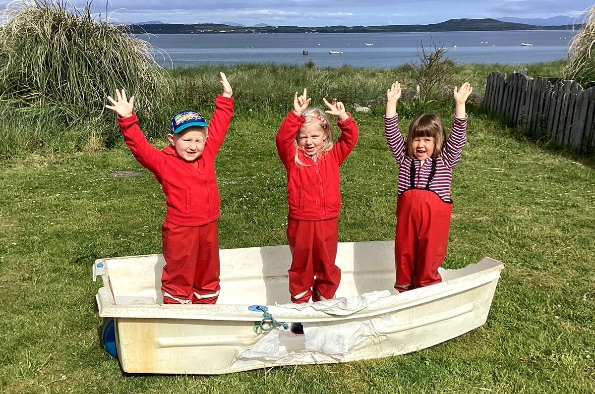 The ELC children are delighted to have their beloved boat back.