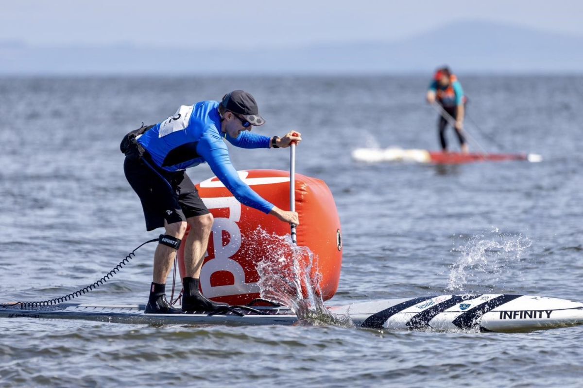 Glen Sloss of Sannox will be competing at the world SUP championships in September. Photograph: Skymonster Watersports.