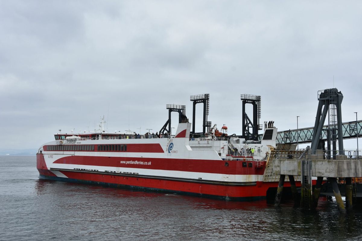 Pentland Ferries’ MV Alfred docked in Brodick.