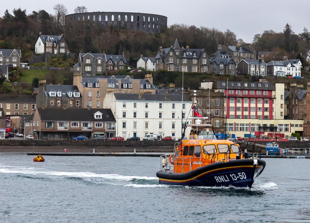 Oban's lifeboat on a mission. Photograph: Stephen Lawson/RNLI