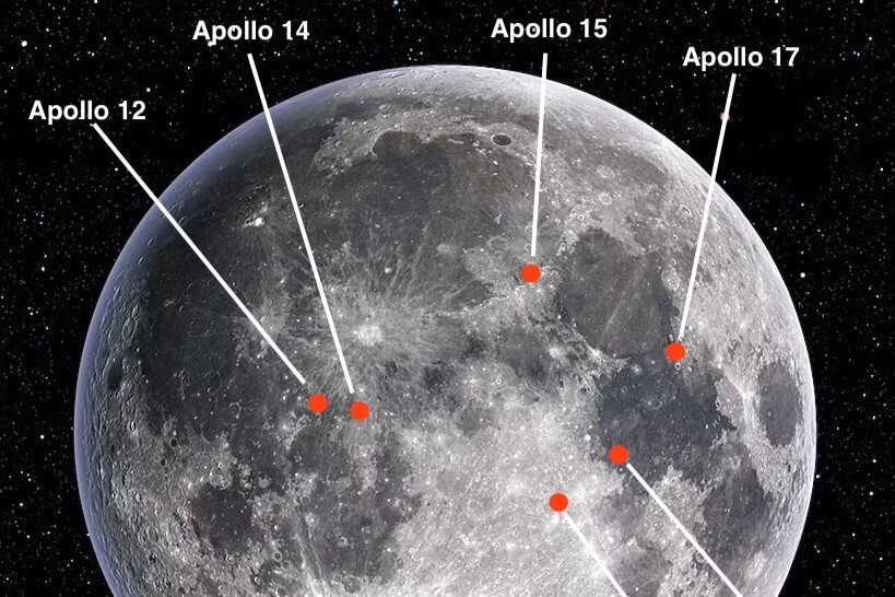 Seeing Stars: Apollo landing sites on the Moon