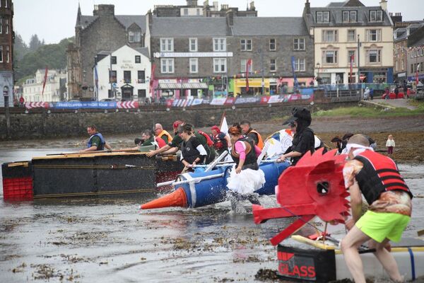 Watch as wet and wacky Oban Raft Race makes a big splash