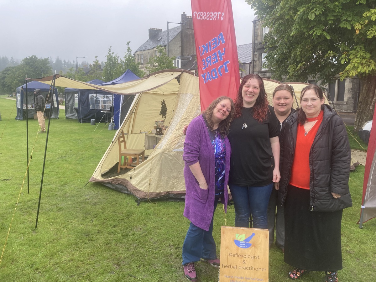 From left, Heather Fisher, Natalie MacEachern and Samantha Knight from Inner Light with Annmarie McChesney of Lochgilphead.