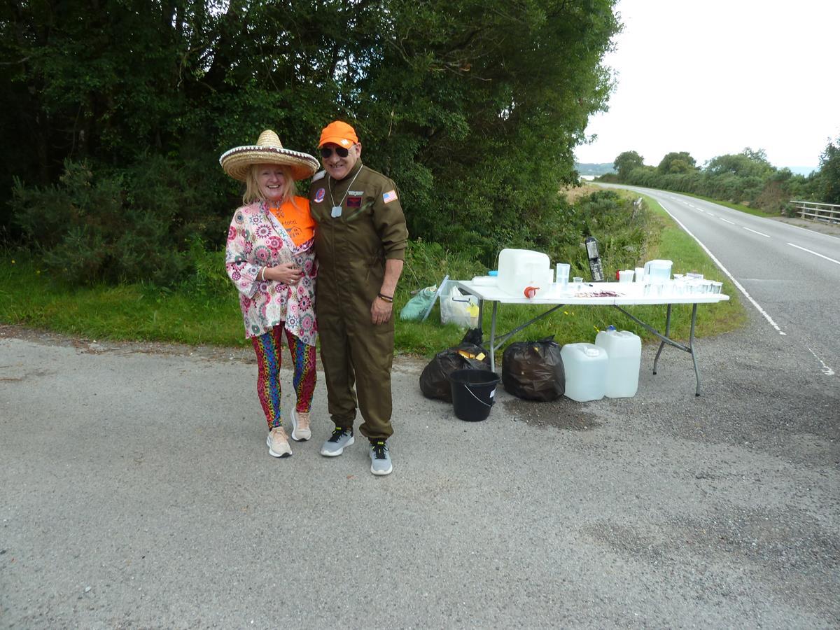 Marshalls lined the route to hand out water. Photograph: Alan Parker.