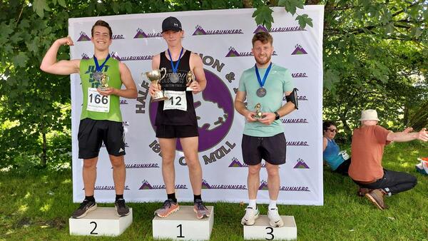 Half Marathon local men's podium. Photograph: Alan Parker.