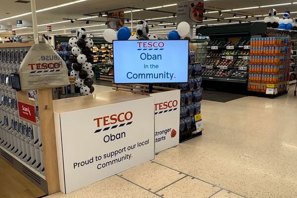 New screen at Oban's Tesco checkouts will showcase community work