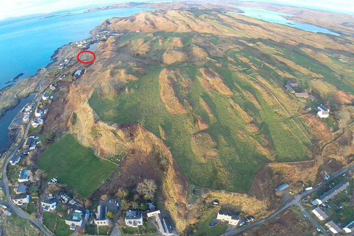 An aerial shot of Cullipool on Luing.