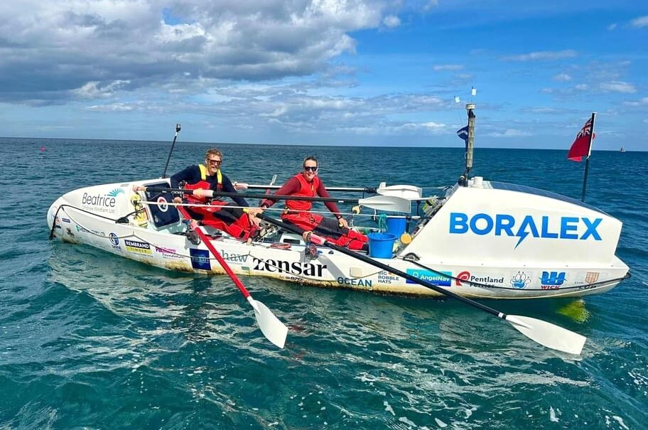 Record-breaking Scottish rowers return to home waters off Kintyre