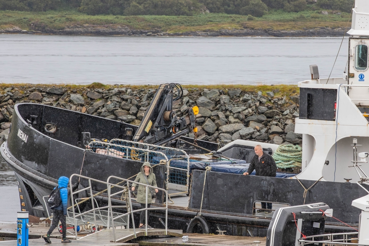 A passenger ferry has been provided to take children to school in Tarbert but it was off on Wednesday afternoon due to poor weather. Photograph: Paul Paterson.