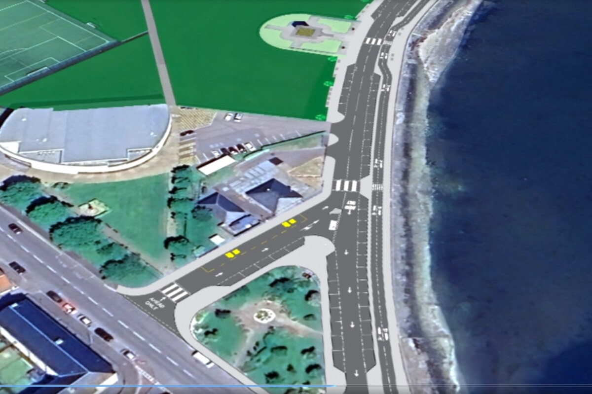 The project aims to improve walking, wheeling and cycling opportunities along the Esplanade and through Kinloch Park. Image: Connected Transport Planning Ltd.