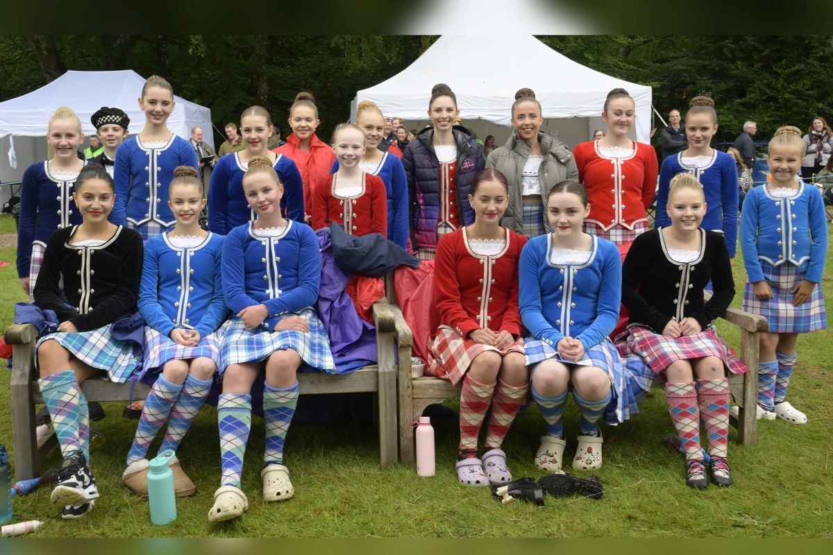 A colourful line up of the Highland Dancers who entertained the crowds throughout the day. Photograph: Iain Ferguson, alba.photos.