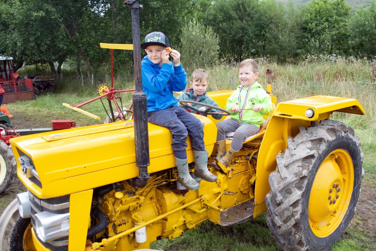 The vintage tractors captured the imagination of these local youngsters. Photographs: Euan Paterson