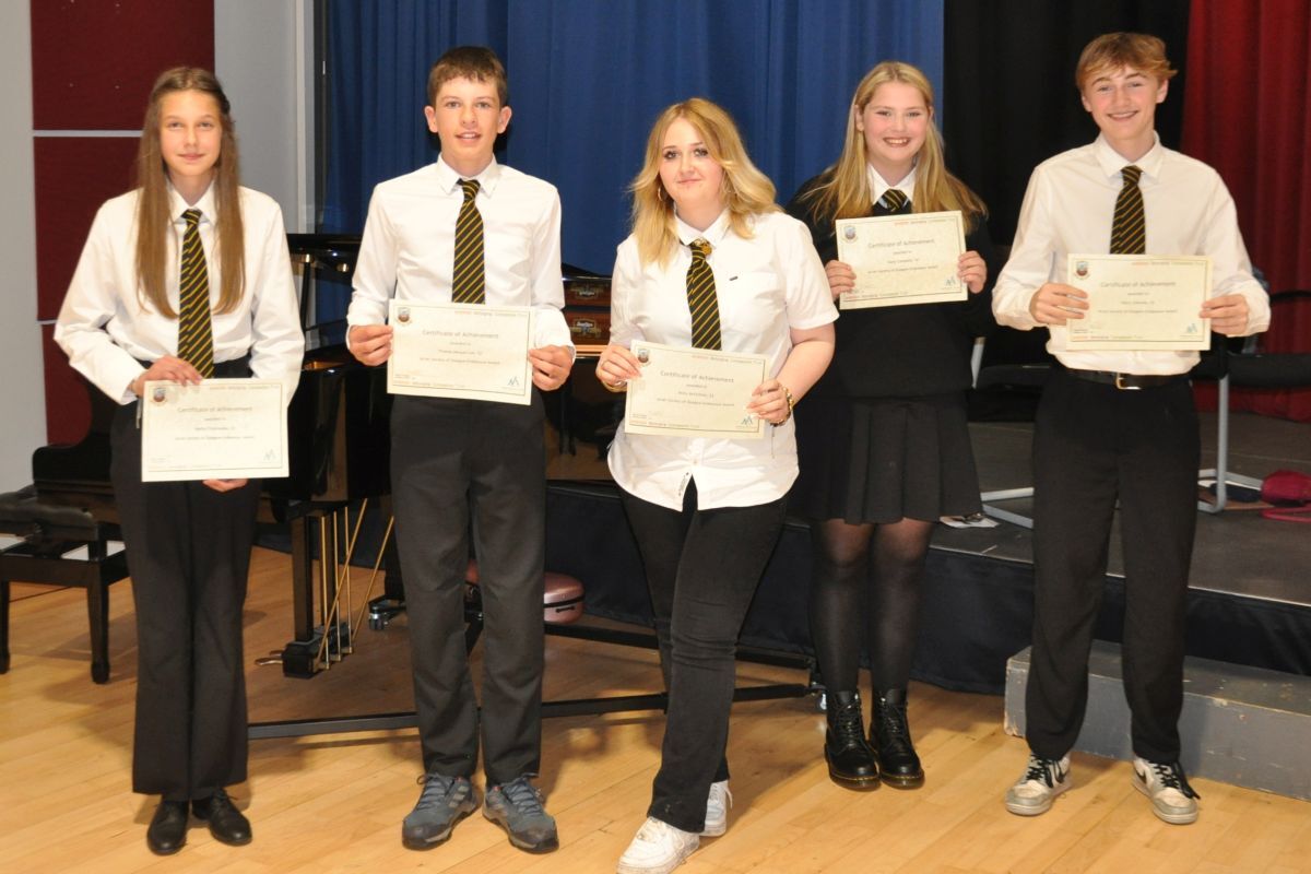 Arran Society of Glasgow Endeavour award winners: Nadia Filipkowska, Thomas Morgan- Lee, Molly McFedries, Daisy Campbell and Harry Gilmore. Arran Society of Glasgow Endeavour award winners: Nadia Filipkowska, Thomas Morgan- Lee, Molly McFedries, Daisy Campbell and Harry Gilmore.