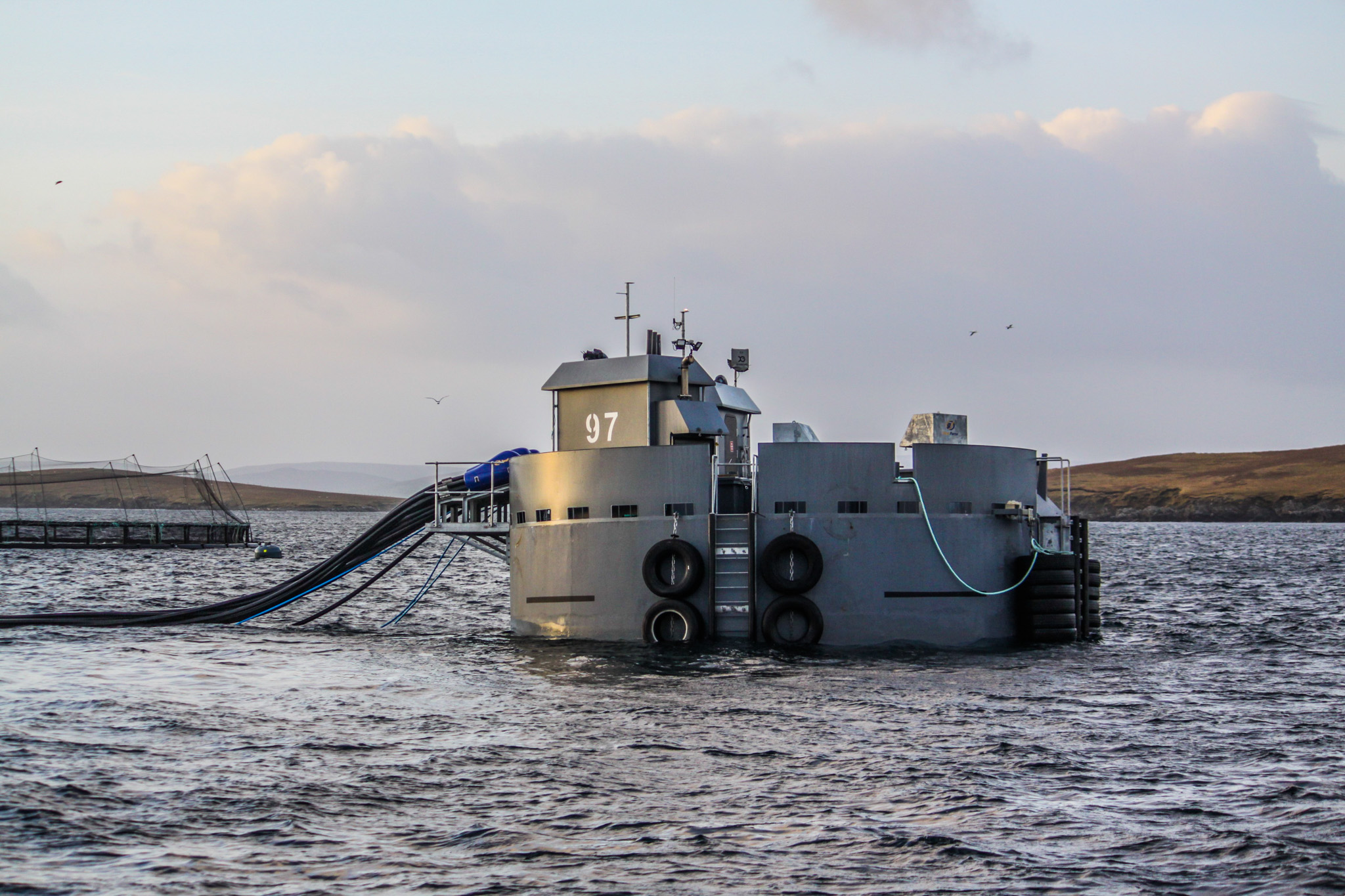 Cooke's Scotland arm deploys a third hybrid barge