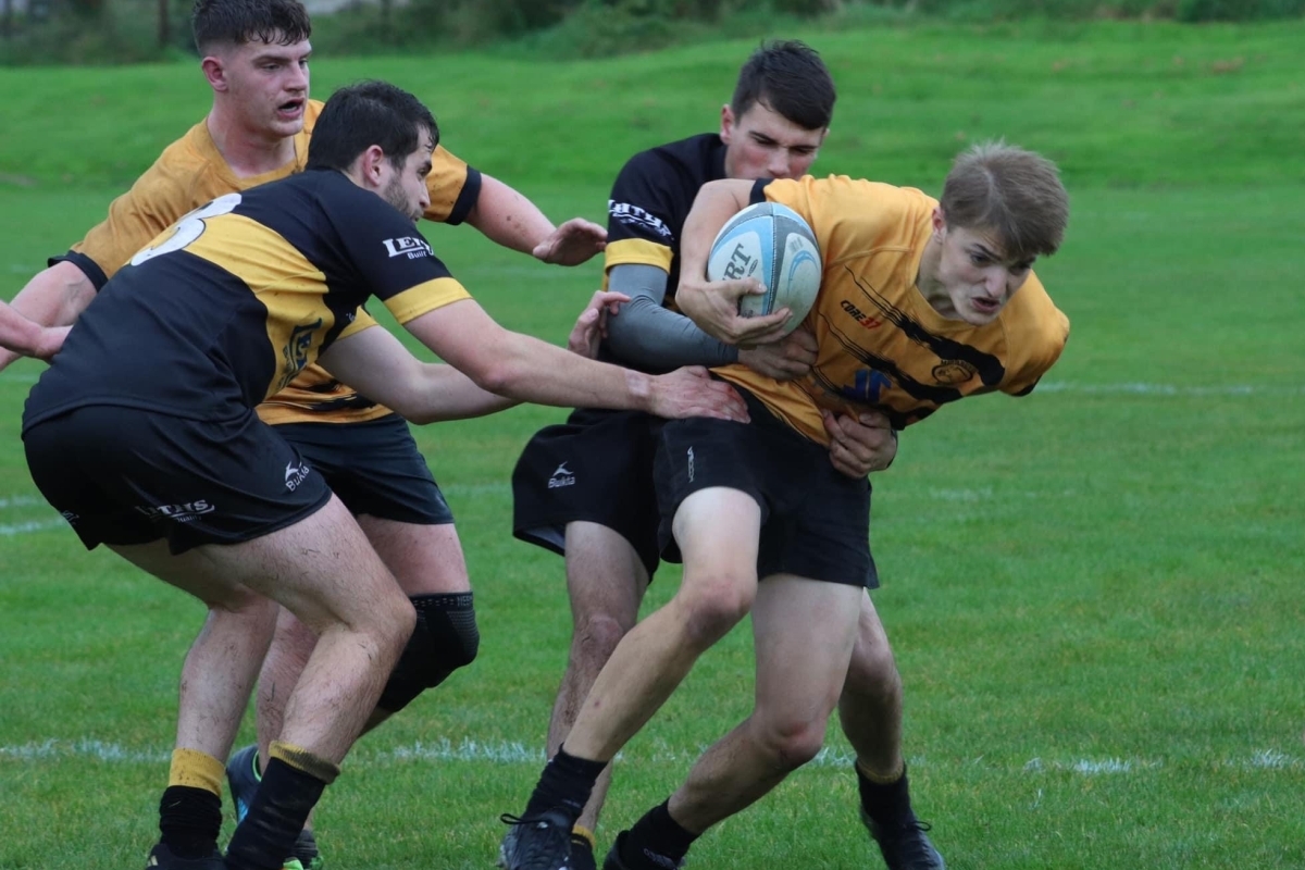Dougie Ritchie, right, and Matt Peden on the attack. Photograph: Drew Buckley Dougie Ritchie, right, and Matt Peden on the attack. Photograph: Drew Buckley