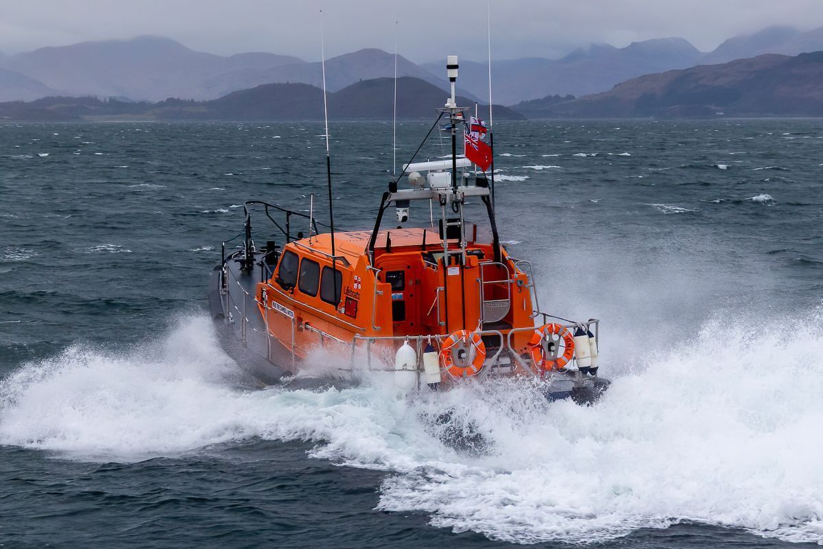 Oban RNLI were called out after a yacht was struggling in high winds. Photograph: Stephen Lawson/RNLI Oban RNLI were called out after a yacht was struggling in high winds. Photograph: Stephen Lawson/RNLI