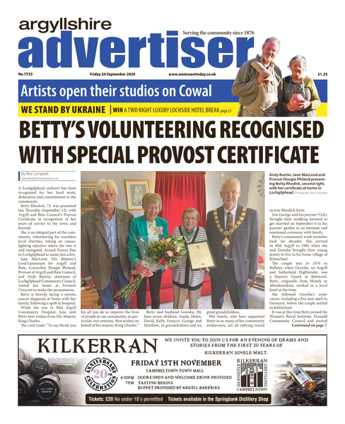 Argyllshire Advertiser 20th September 2024