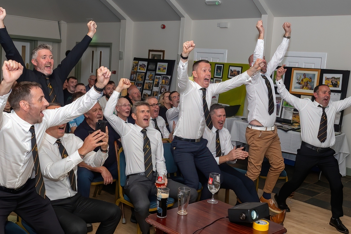 Inveraray Shinty Club's team of 2004 relive their winning form 20 years ago when they lifted the Camanachd Cup. Photograph: Stephen Lawson Inveraray Shinty Club's team of 2004 relive their winning form 20 years ago when they lifted the Camanachd Cup. Photograph: Stephen Lawson