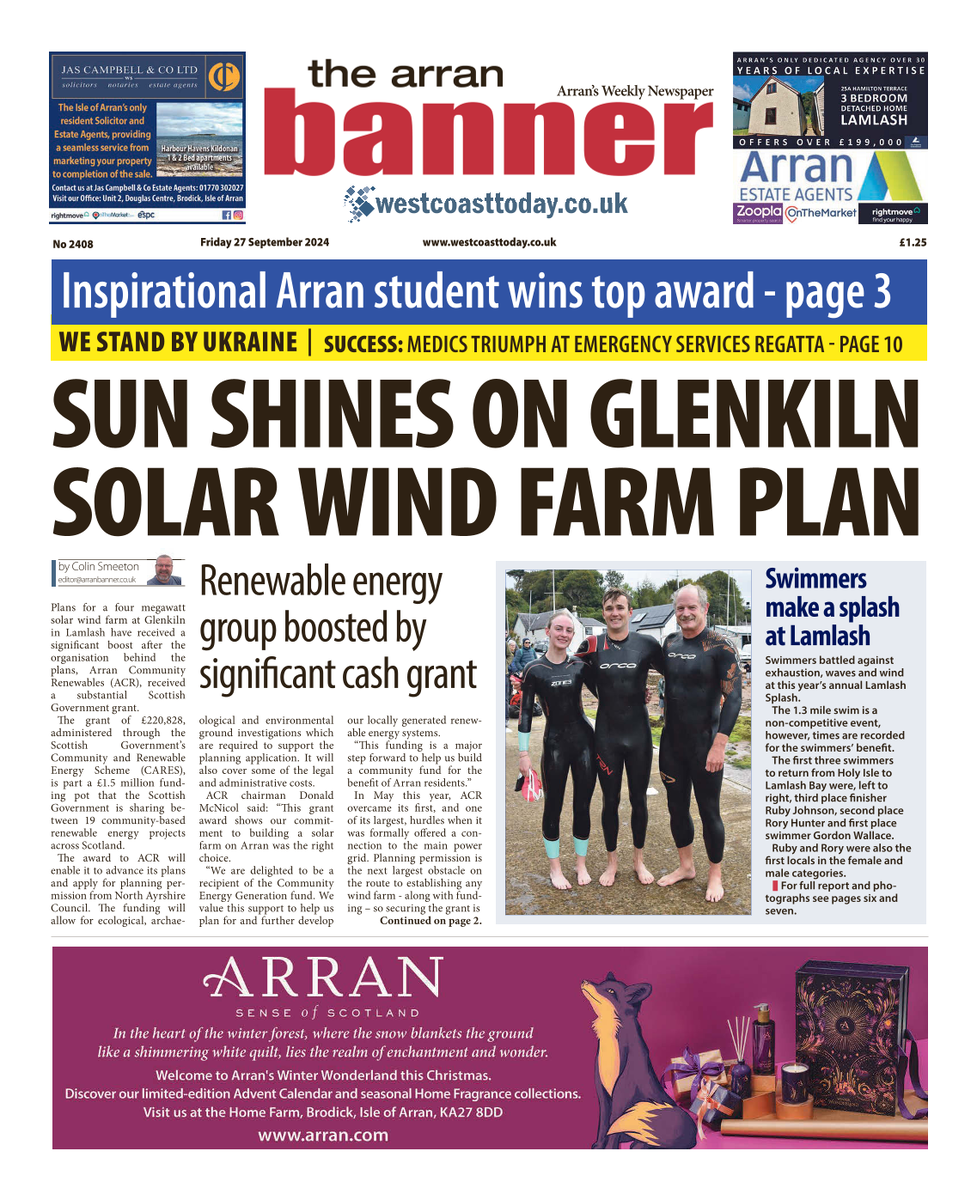 West Coast Today Digital Editions Channel Arran Banner 27th