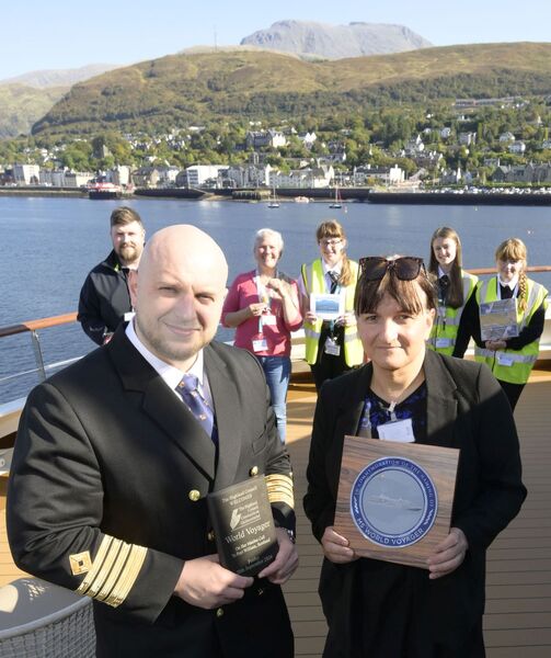 Councillor Sarah Fanet welcomes World Voyager to Fort William