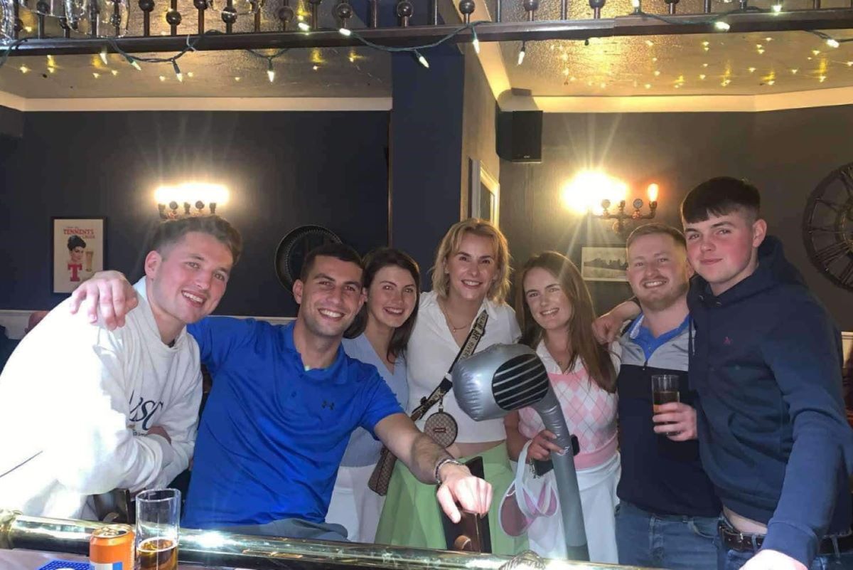 The youngsters enjoyed a round of pub golf. The youngsters enjoyed a round of pub golf.