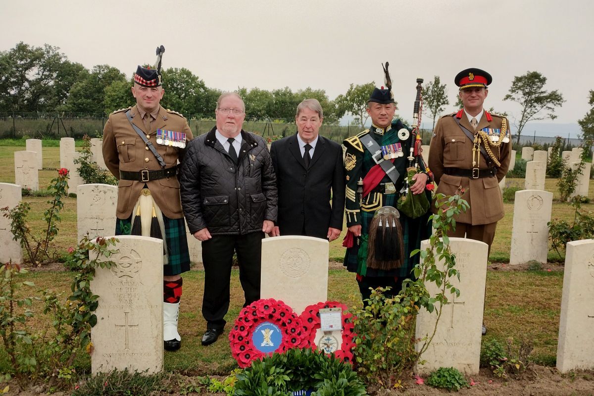 Pte George Ewan’s cousins attended the service at the Commonwealth War Graves Commission’s Bolsena War Cemetery in Italy. 